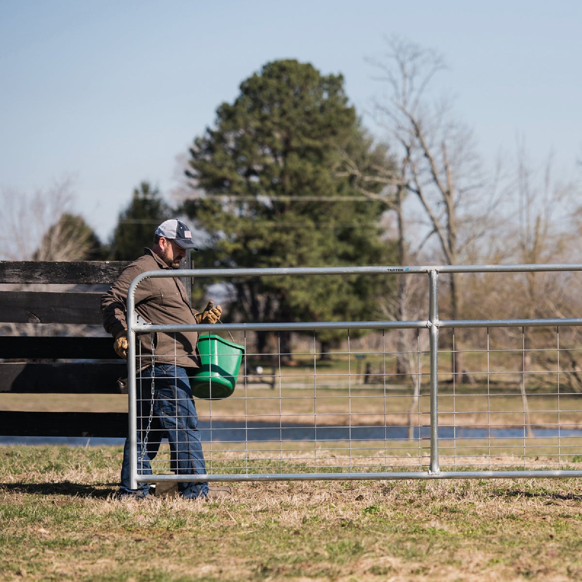 Tarter 50 In. H. x 8 Ft. L. x 1-3/4 In. Tube Diameter Galvanized Wire-Filled Tube Gate Image 2