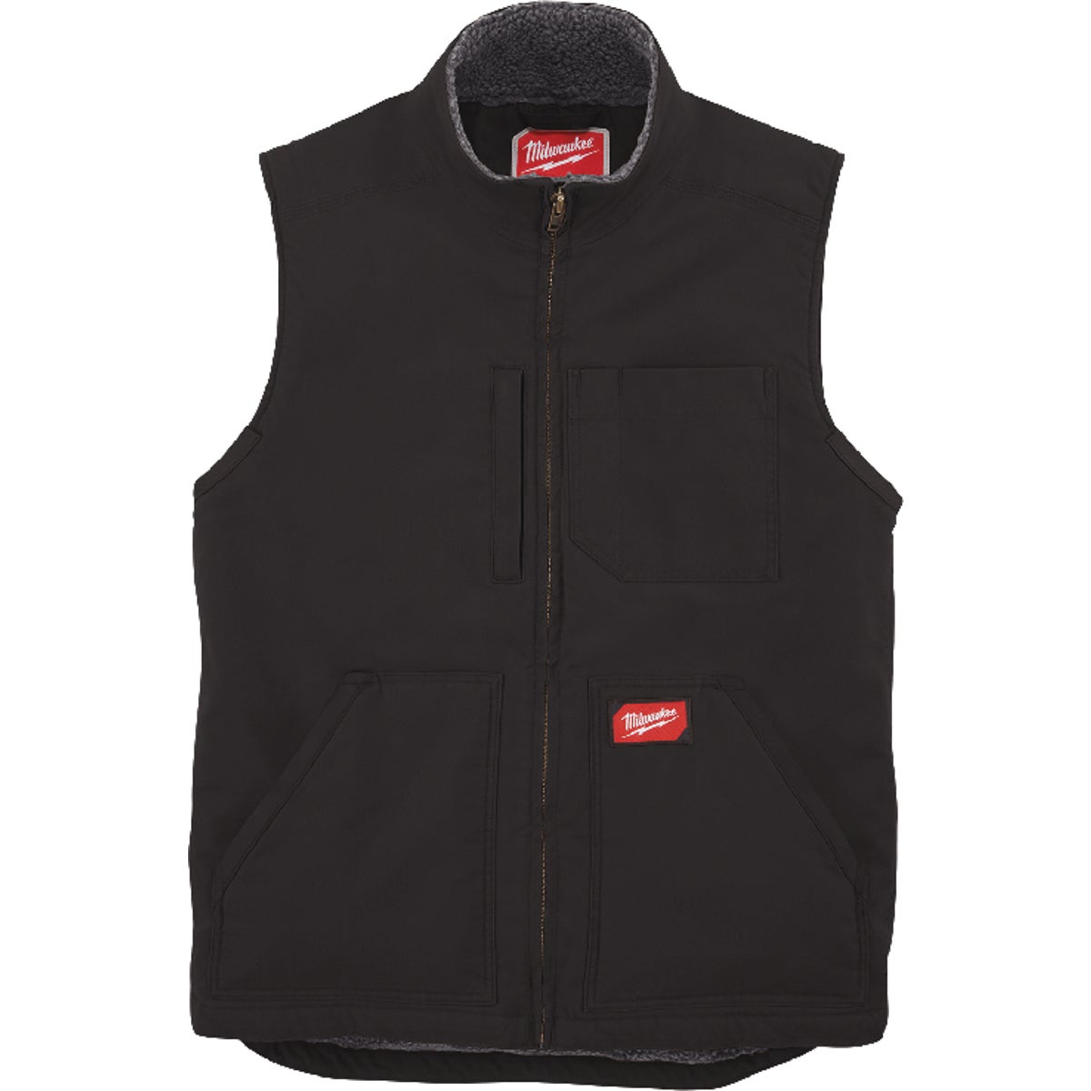 Milwaukee GRIDIRON Men's 2XL Black Sherpa-Lined Vest