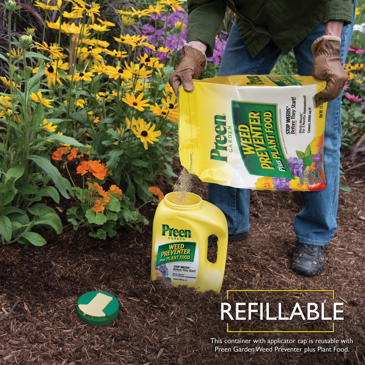 Preen 5.625 Lb. Ready To Use Granules Garden Weed Preventer Plus Plant Food Image 6
