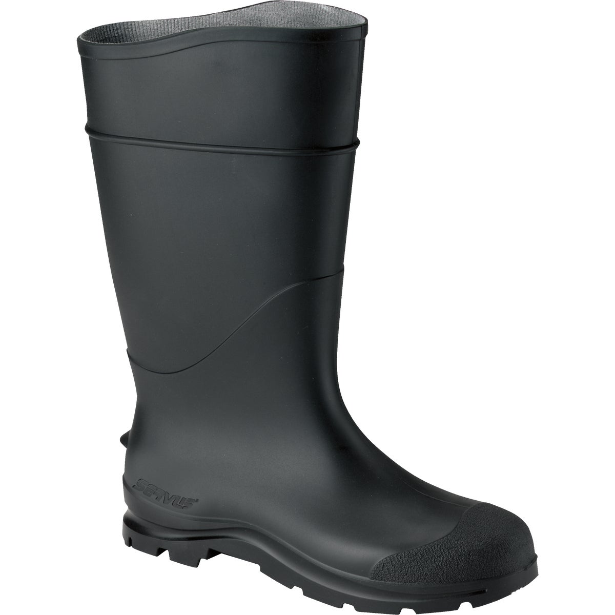 Servus Men's Size 7 Black Plain Toe PVC Rubber Boot
