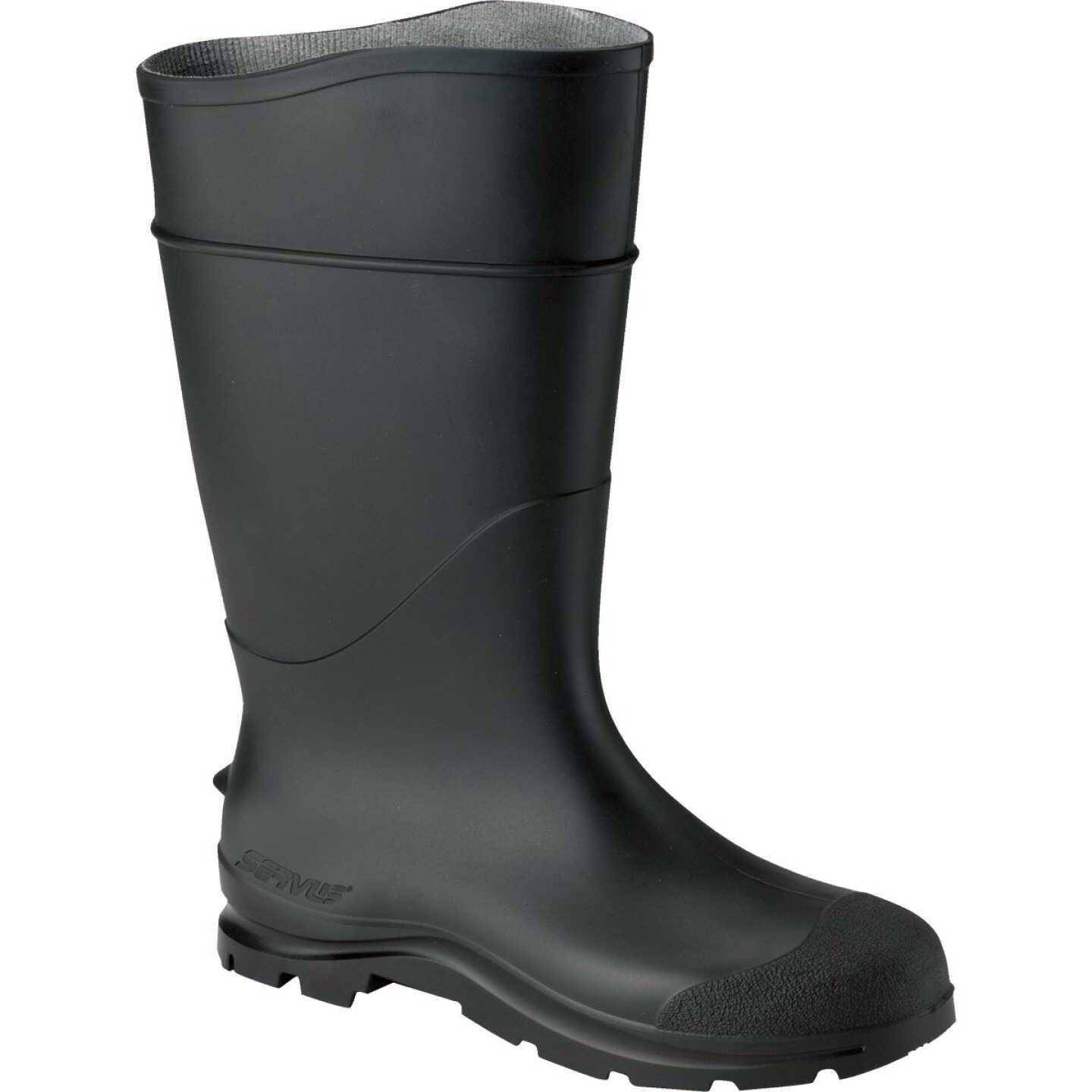 Servus Men's Size 12 Black Plain Toe PVC Rubber Boot Image 1