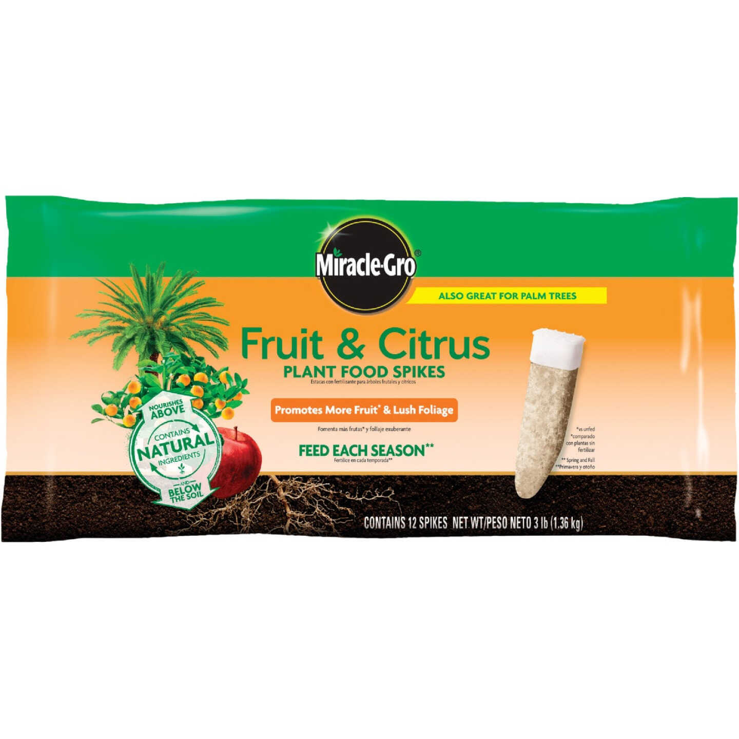Miracle-Gro Fruit & Citrus Plant Food Spikes (12-Pack) Image 1