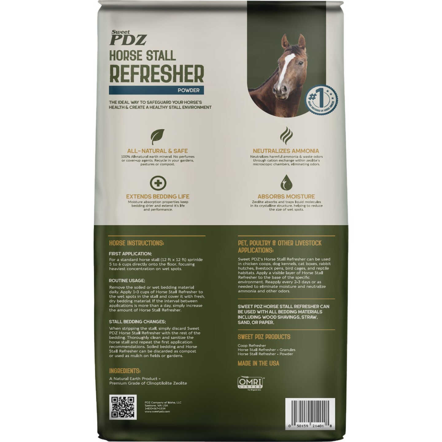 Sweet PDZ 40 Lb. Horse Stall Refresher Powder Image 2