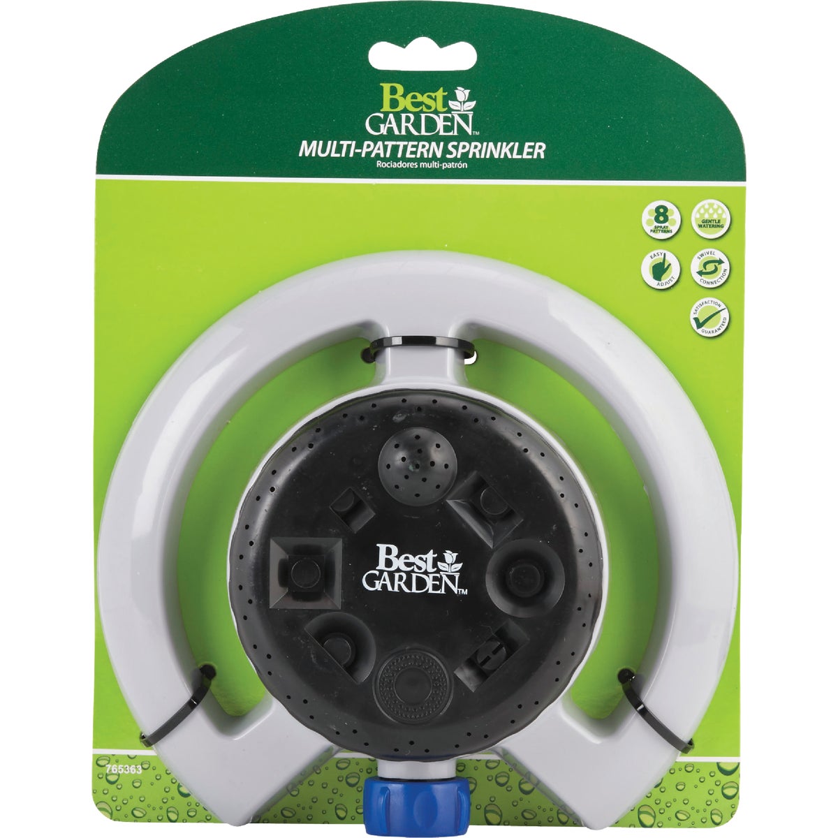 Best Garden Poly Varied Coverage Stationary Turret Sprinkler, Blue & Gray Image 2