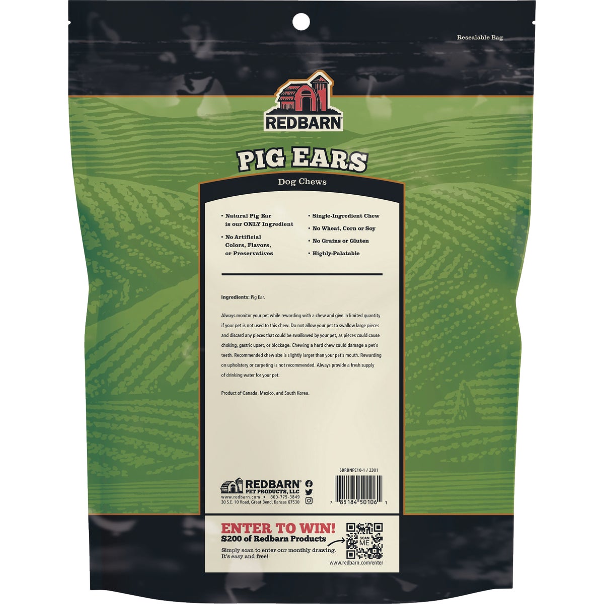 Redbarn Pig Ear Dog Treat (10-Pack) Image 2