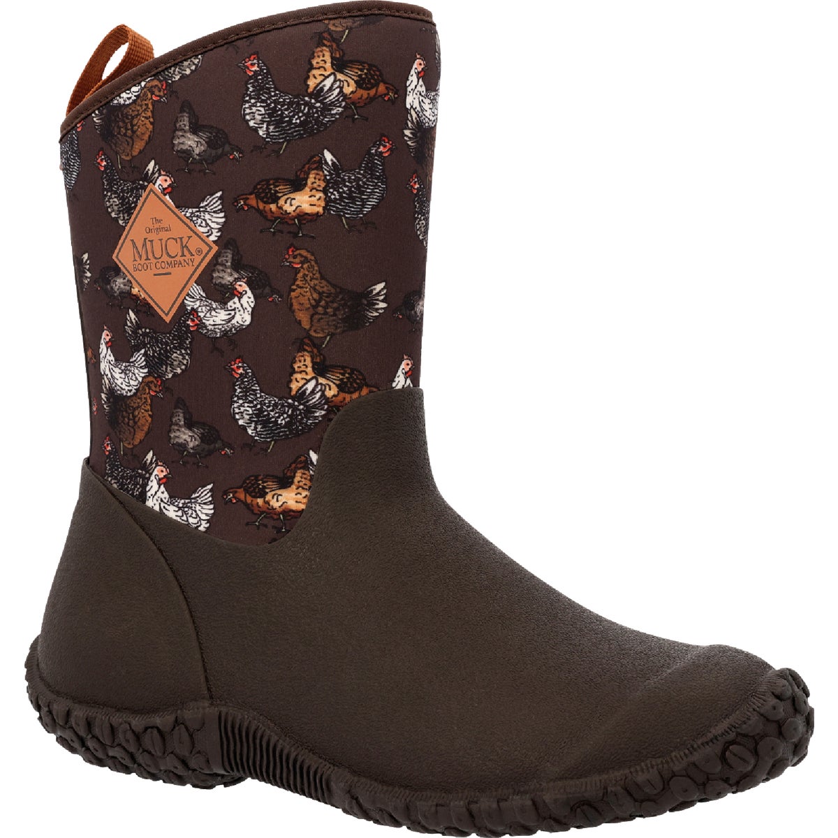 The Muck Boot Company Muckster II Women's Brown Chicken Print Mid Boot, Size 10
