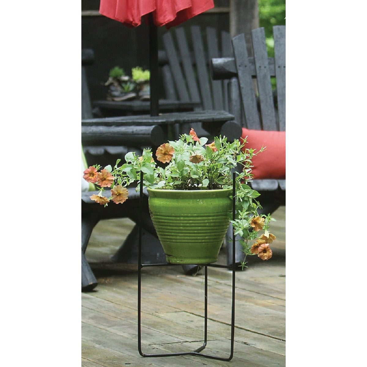 American Gardenworks Urban Living Matte Black Powder Coated Steel Tri-Floor Pot Holder Image 2