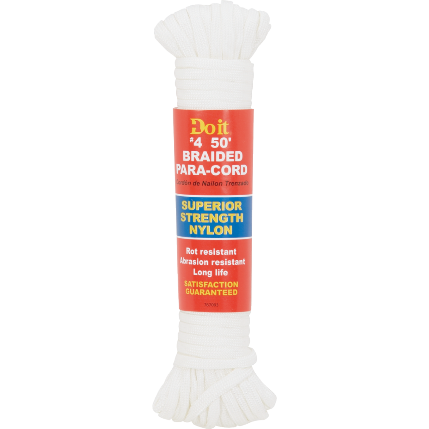Do it Best 1/8 In. x 50 Ft. White Braided Polypropylene Paracord Image 1