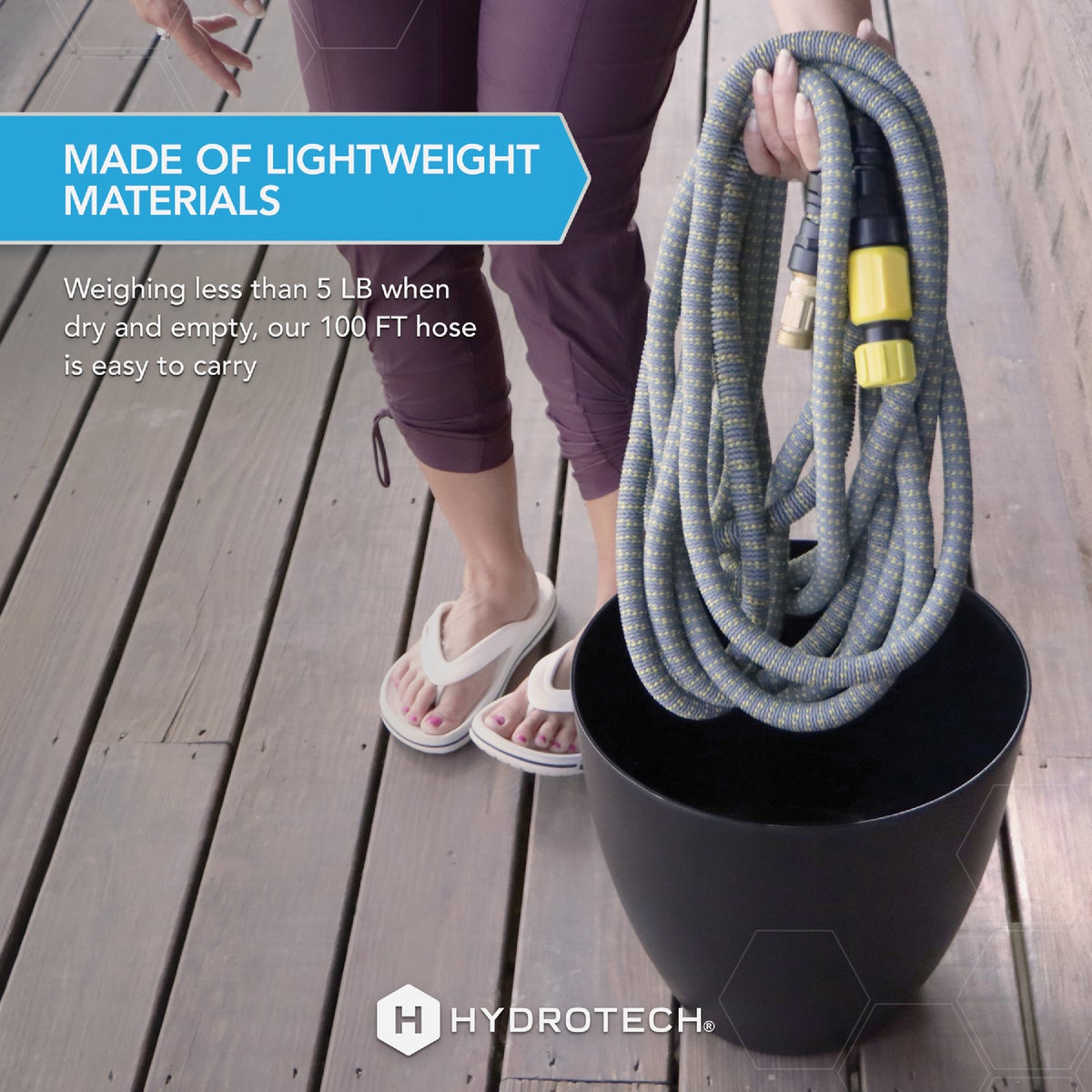 Hydrotech 5/8 In. Dia. x 100 Ft. Yellow Expandable Burst Proof Hose Image 6