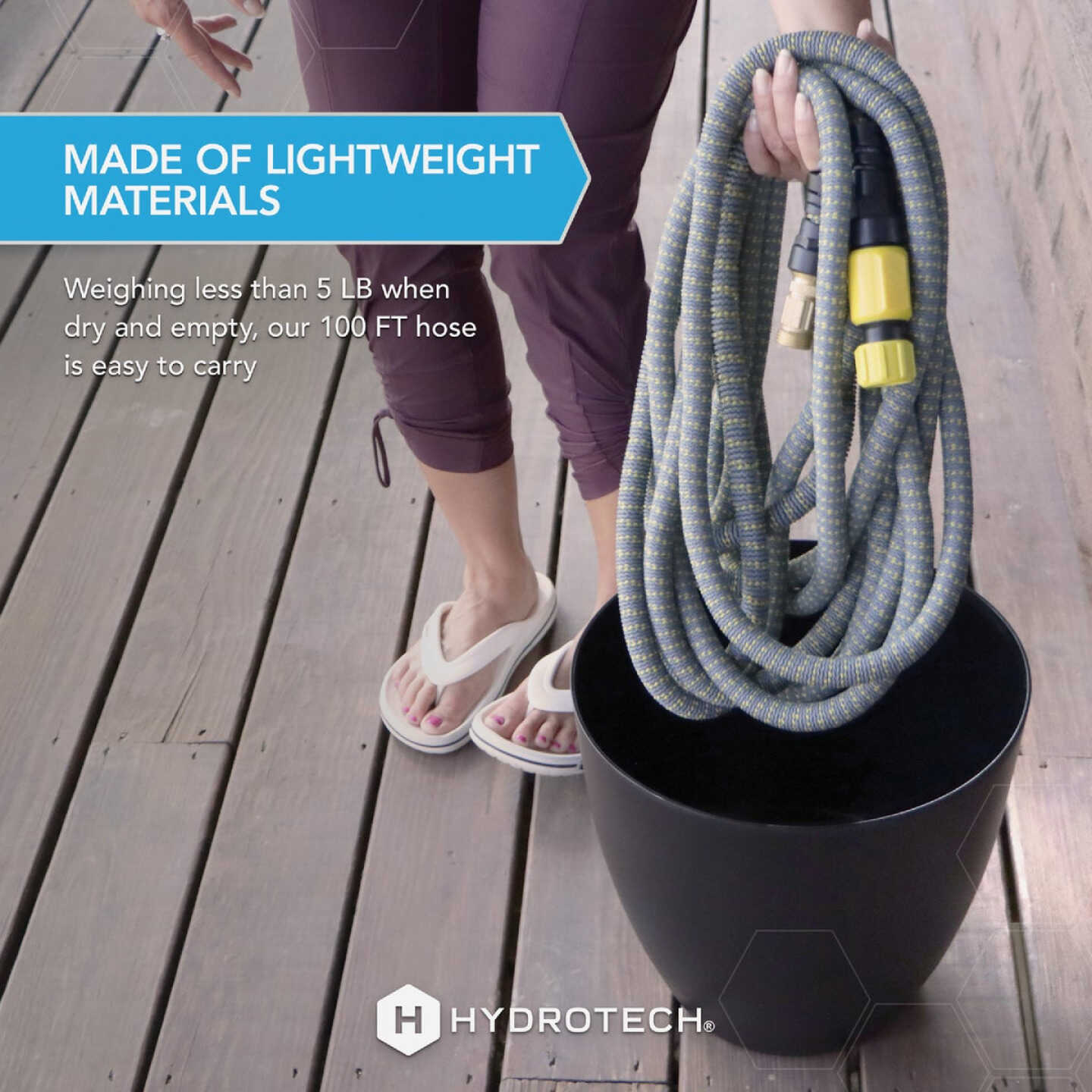 Hydrotech 5/8 In. Dia. x 100 Ft. Yellow Expandable Burst Proof Hose Image 6