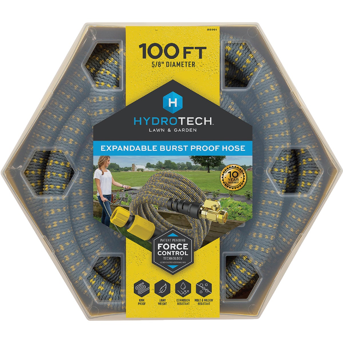 Hydrotech 5/8 In. Dia. x 100 Ft. Yellow Expandable Burst Proof Hose Image 8