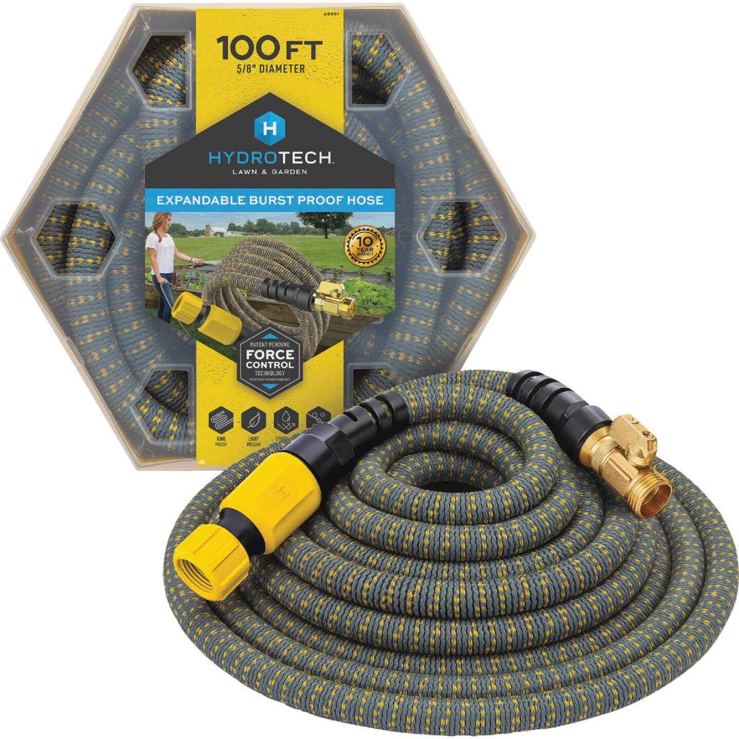 Hydrotech 5/8 In. Dia. x 100 Ft. Yellow Expandable Burst Proof Hose Image 1