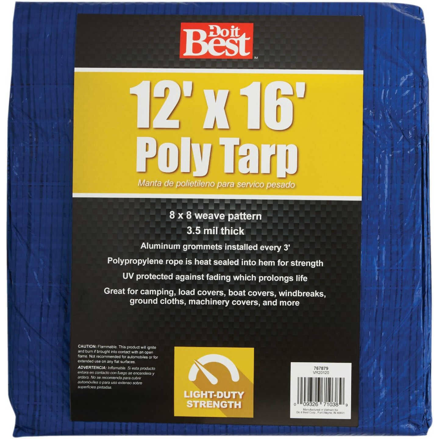 Do it Best Blue Woven 12 Ft. x 16 Ft. General Purpose Tarp Image 1