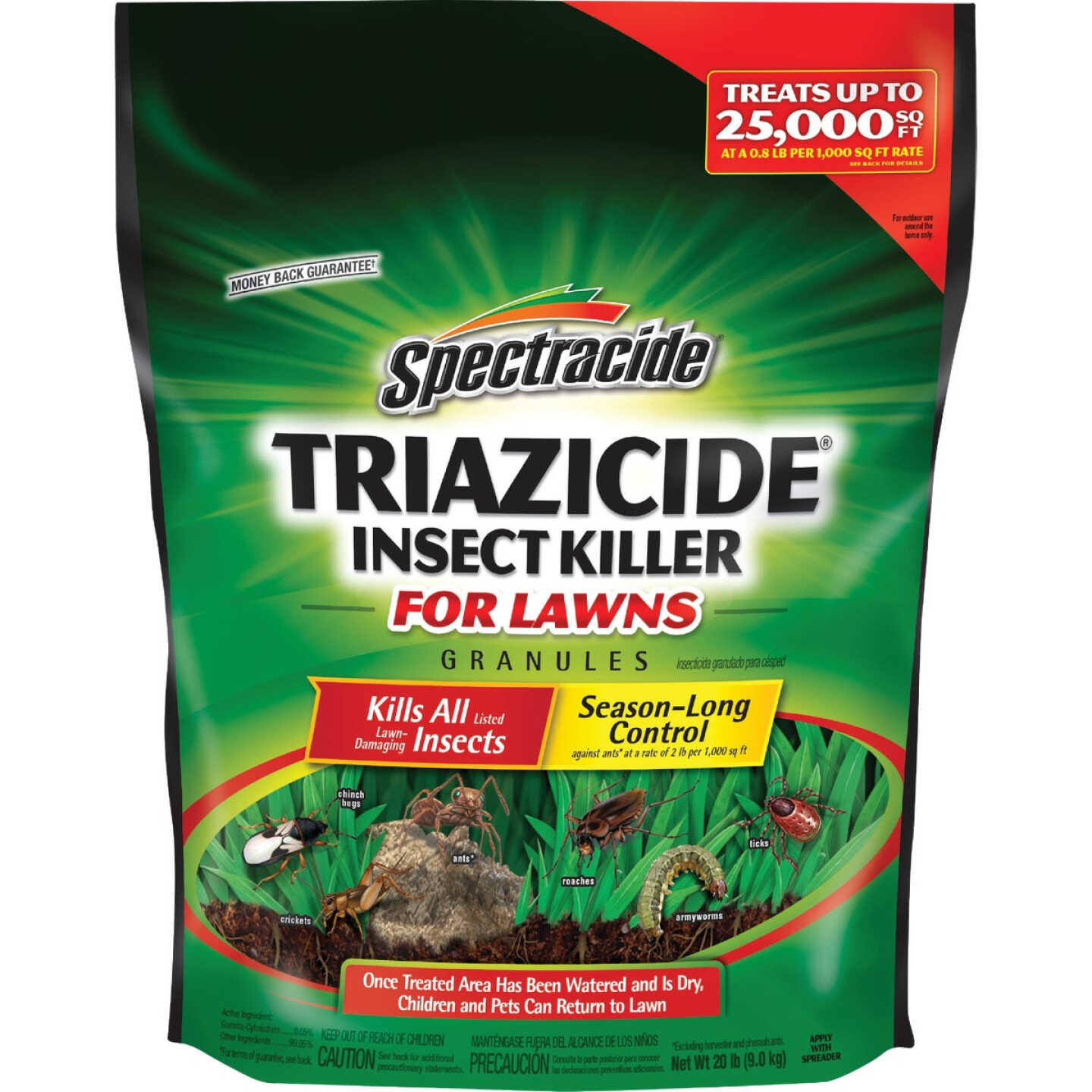 Spectracide Triazicide 20 Lb. Ready To Use Granules Insect Killer For Lawns Image 1