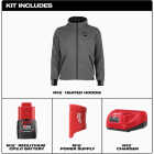 Milwaukee M12 Men's XL Gray Full-Zip Heated Hoodie Image 6