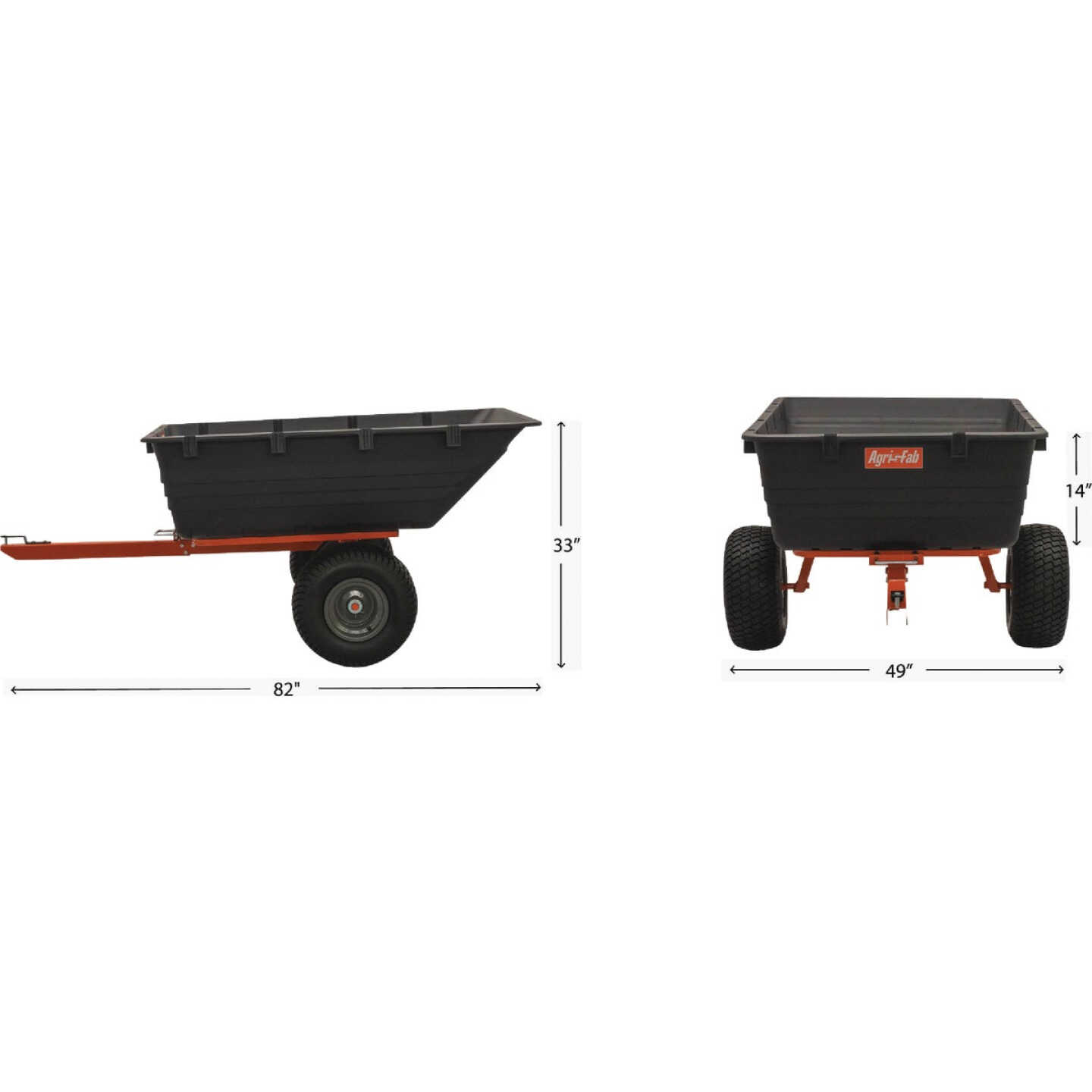Agri-Fab 1000 Lb. ATV/UTV Poly Swivel Tow-Behind Dump Cart Image 5