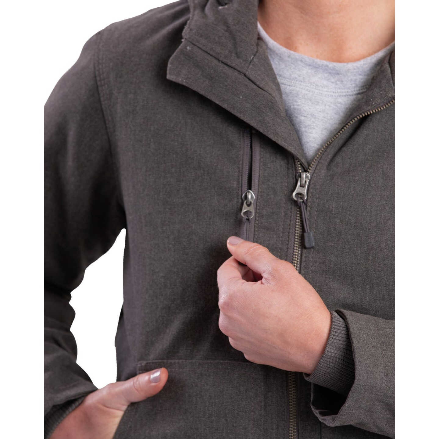 Berne Women's 2XL Titanium Heathered Duck Hooded Jacket Image 4