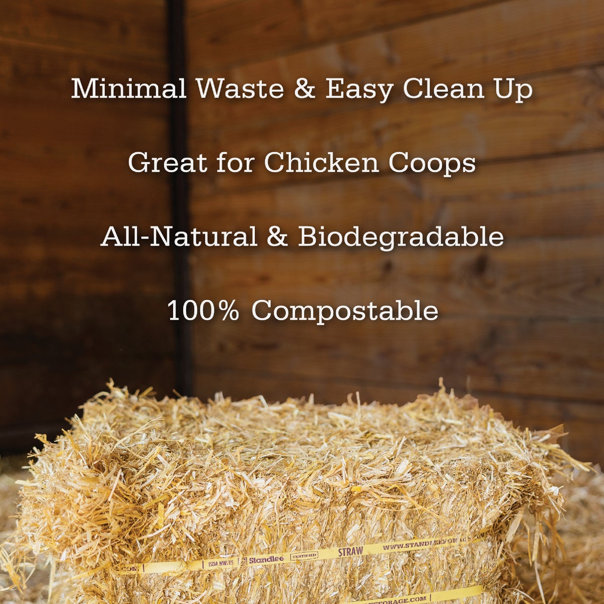 Standlee Premium Western Forage 18 Cu. Ft. Certified Straw Grab & Go Compressed Bale Image 2