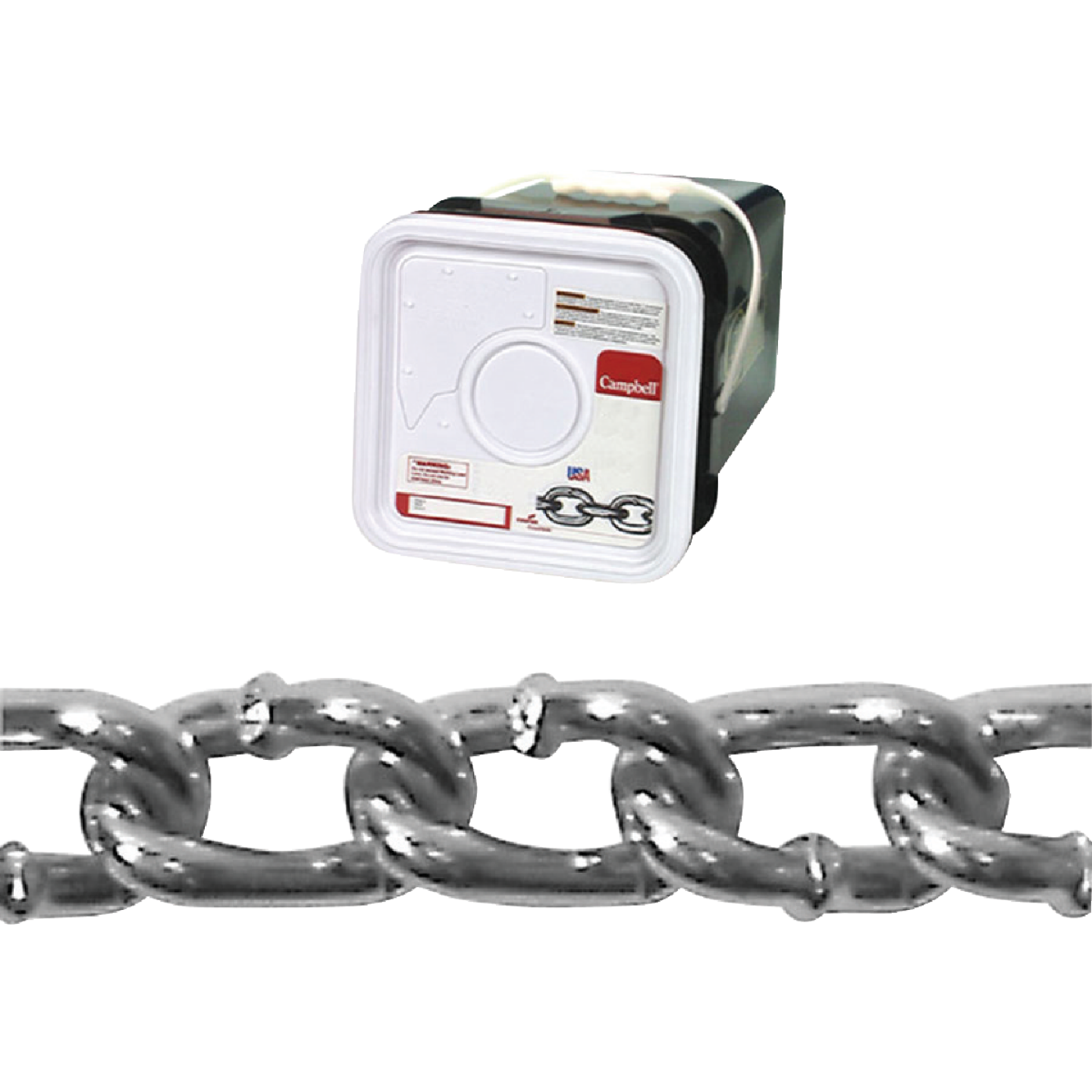 Campbell #2/0 175 Ft. Zinc-Plated Low-Carbon Steel Coil Chain Image 1