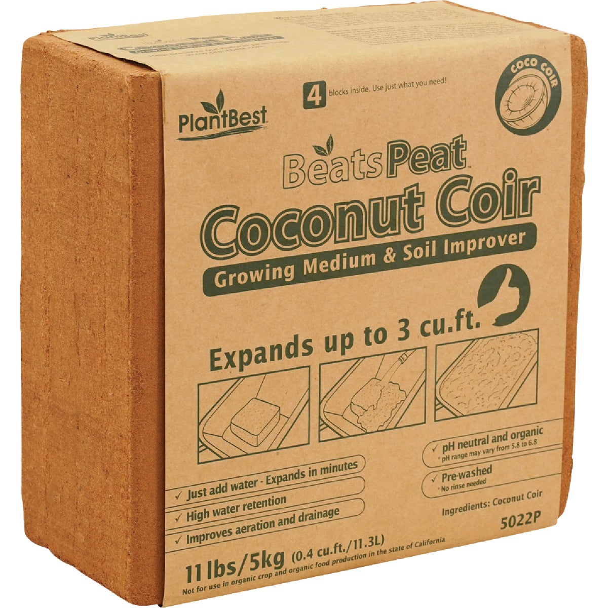 PlantBest BeatsPeat 3 Cu. Ft. Expandable Coconut Coir Image 5