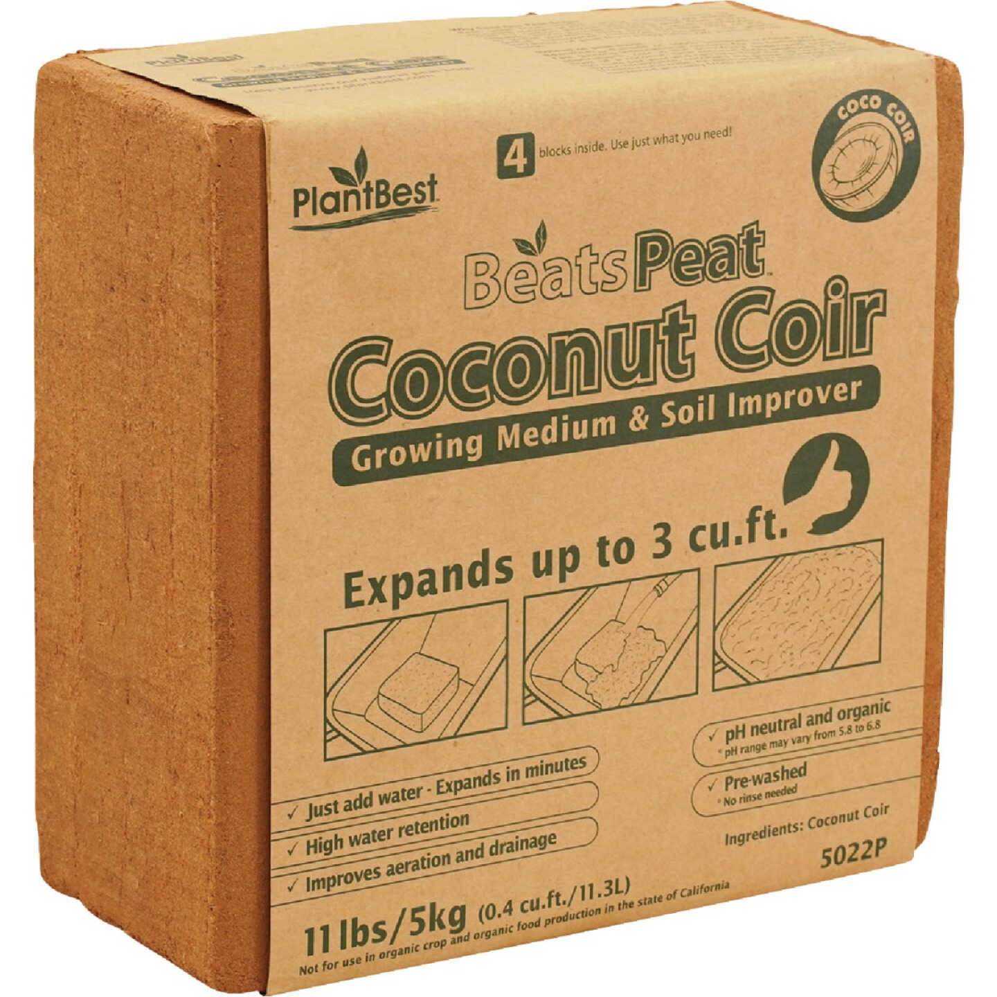 PlantBest BeatsPeat 3 Cu. Ft. Expandable Coconut Coir Image 5