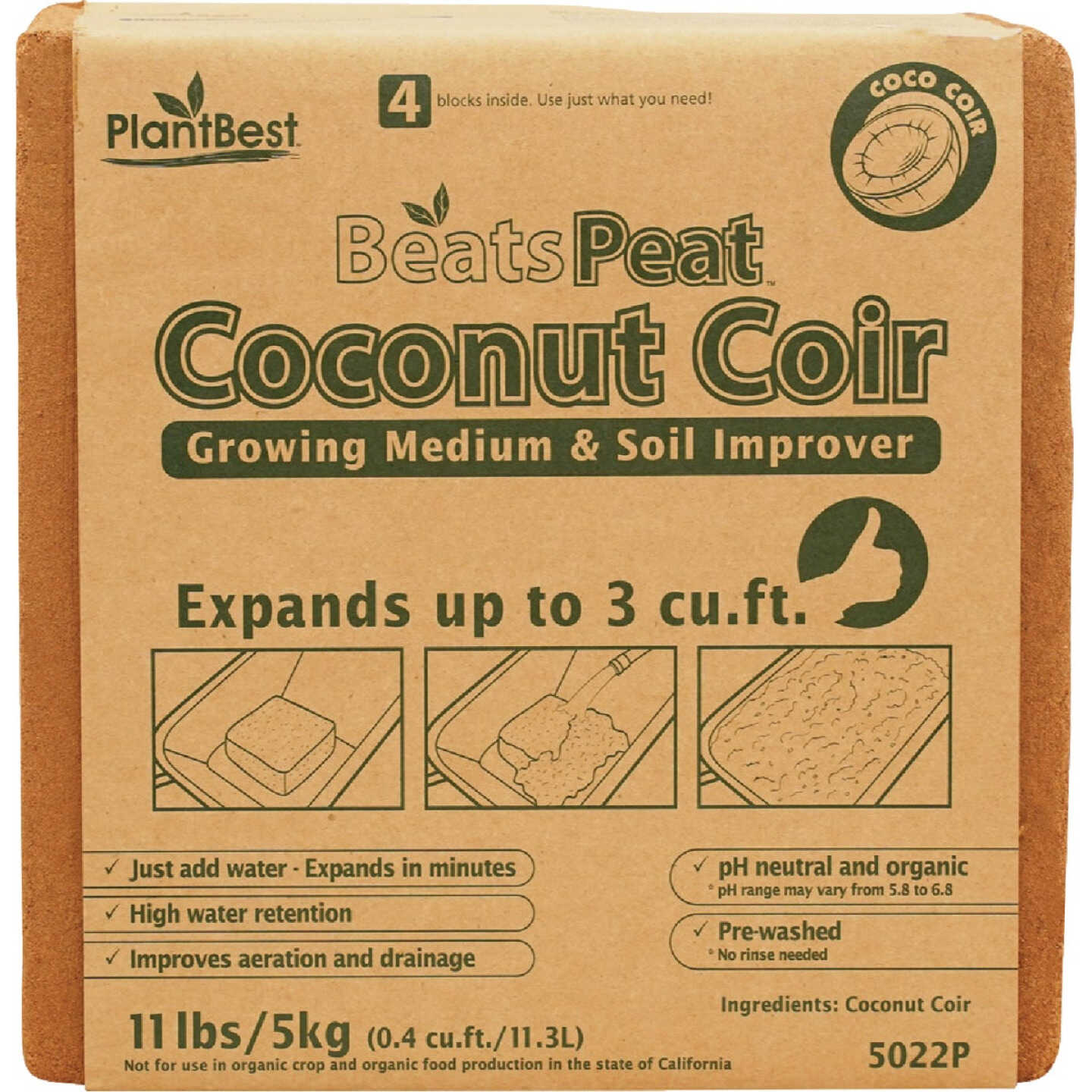 PlantBest BeatsPeat 3 Cu. Ft. Expandable Coconut Coir Image 1