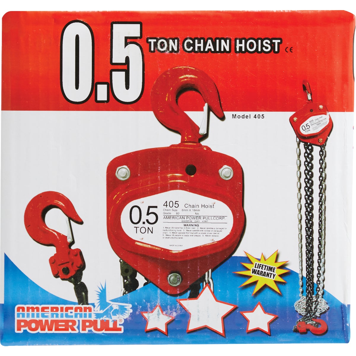 American Power Pull 1/2-Ton Capacity 10 Ft. Lift Manual Chain Hoist Image 2