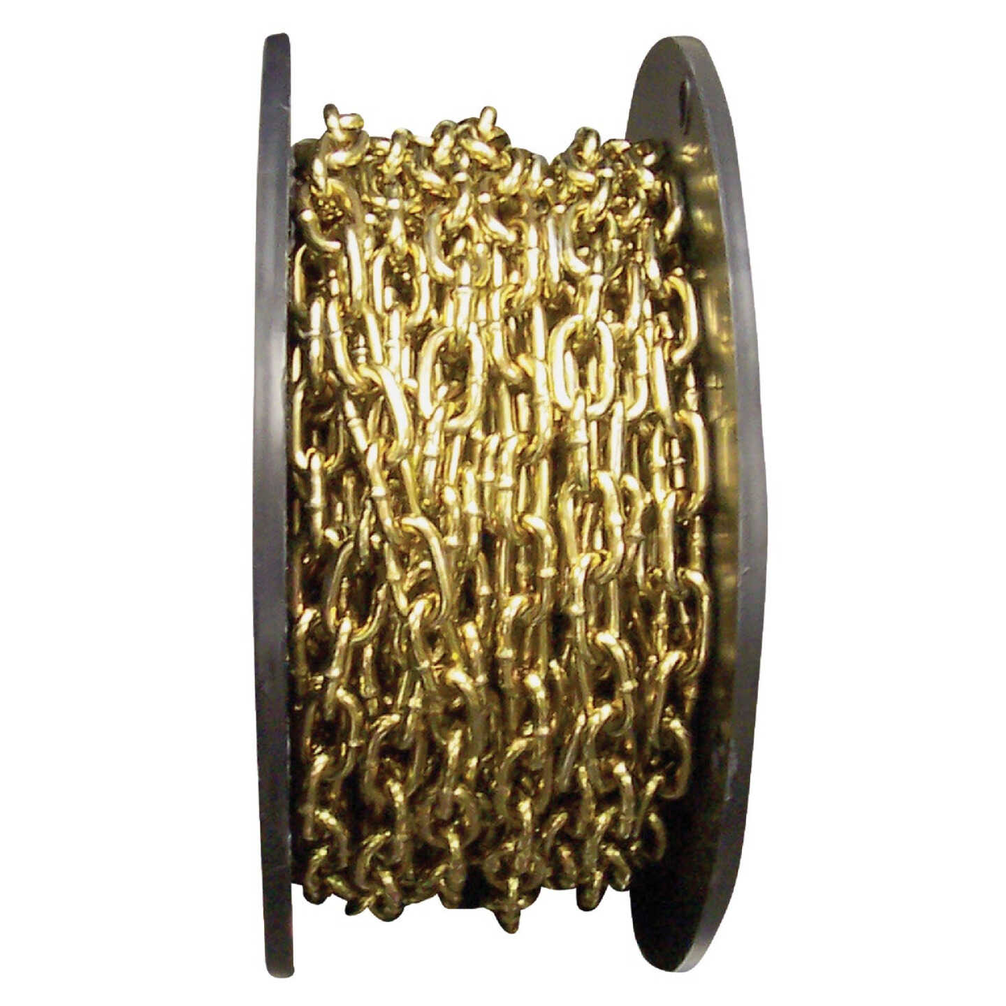 Campbell #3 50 Ft. Brass Finished Low-Carbon Steel Coil Chain Image 1