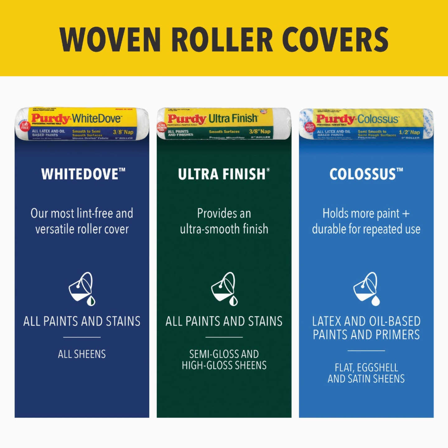 Purdy Colossus 9 In. x 1/2 In. Woven Fabric Roller Cover Image 4