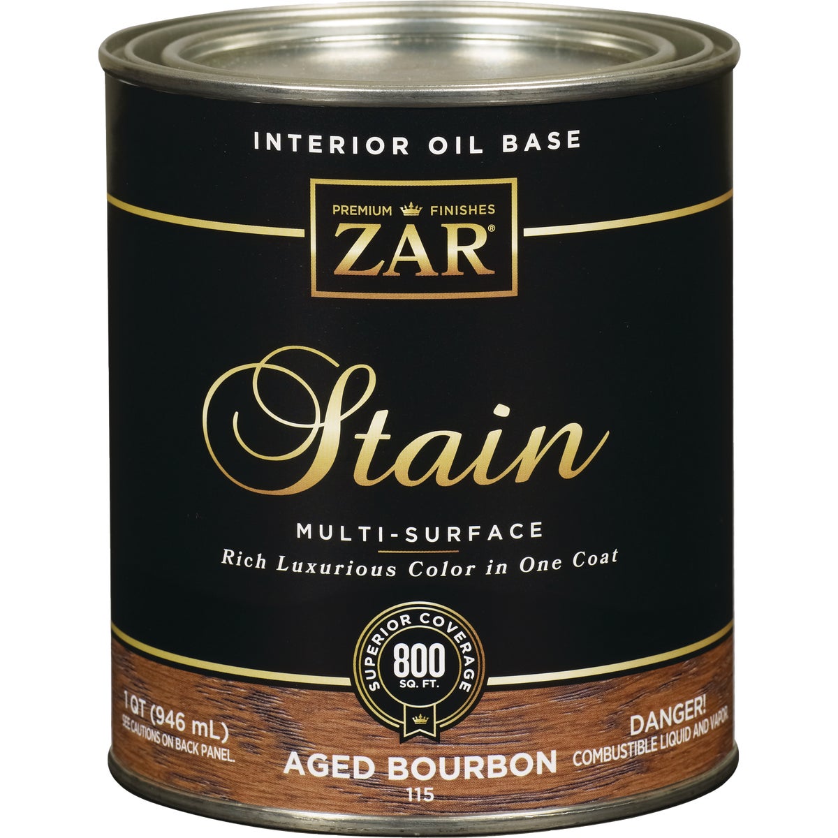 ZAR Oil-Based Wood Stain, Aged Bourbon, 1 Qt. Image 1