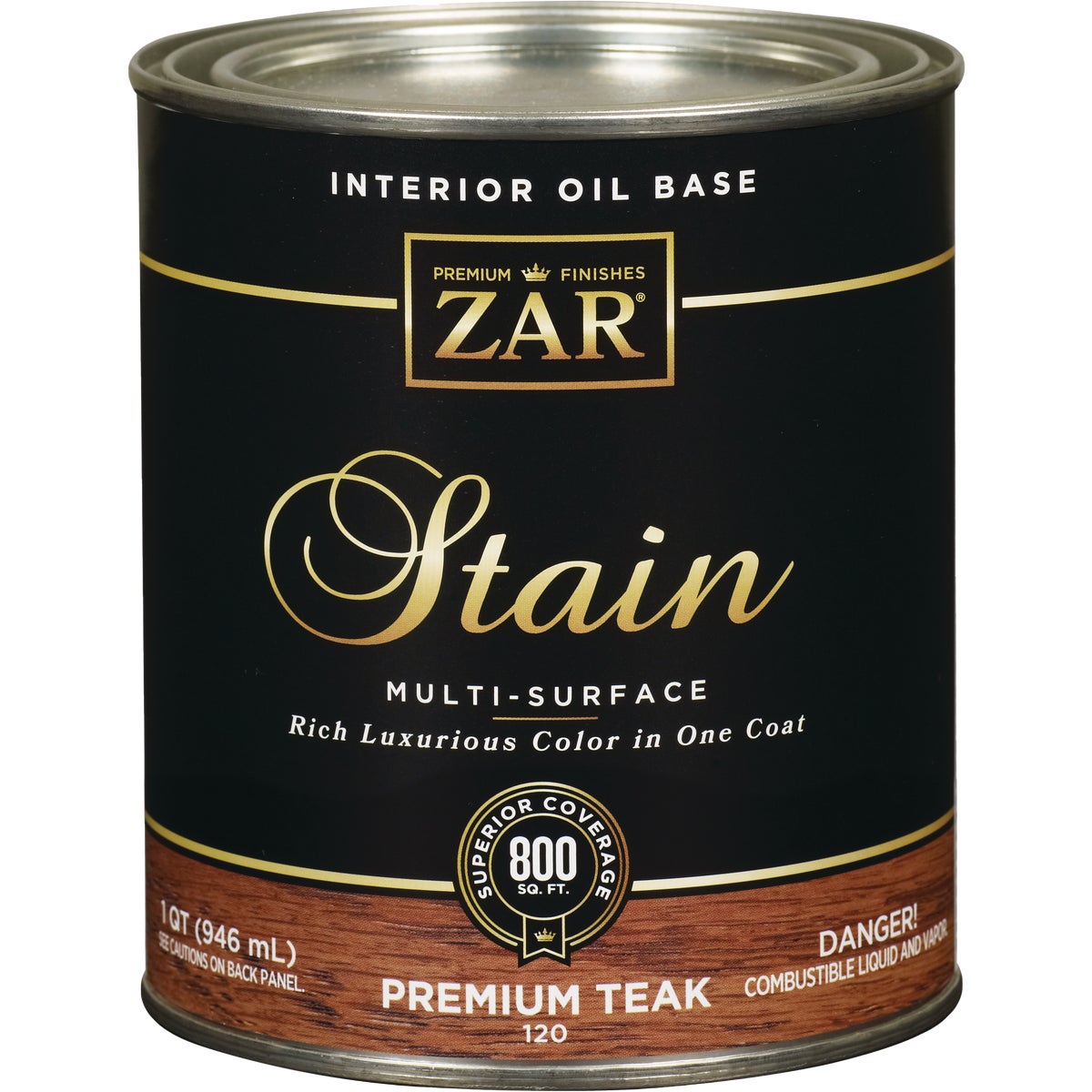 ZAR Oil-Based Wood Stain, Premium Teak, 1 Qt. Image 1