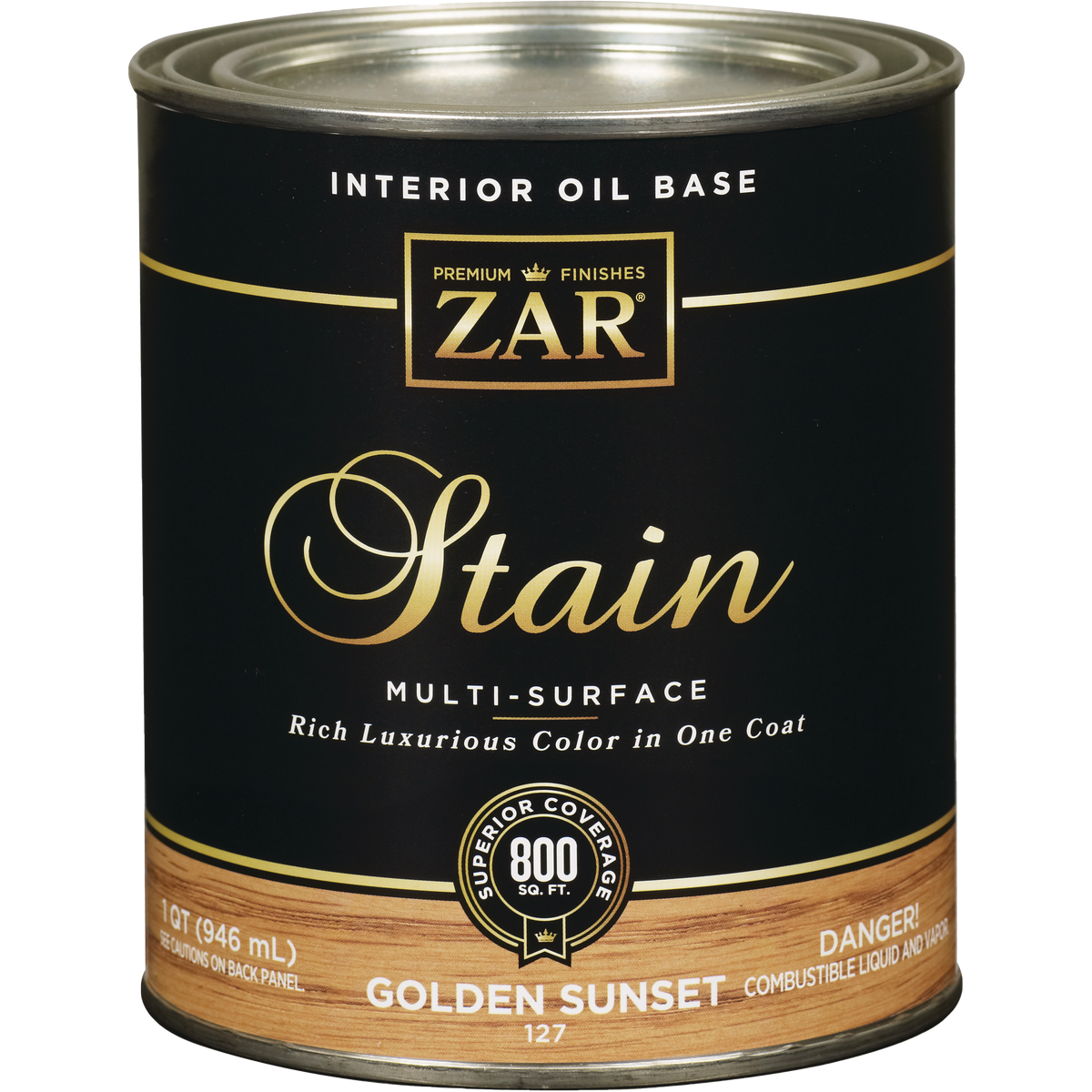 ZAR Oil-Based Wood Stain, Golden Sunset, 1 Qt. Image 1