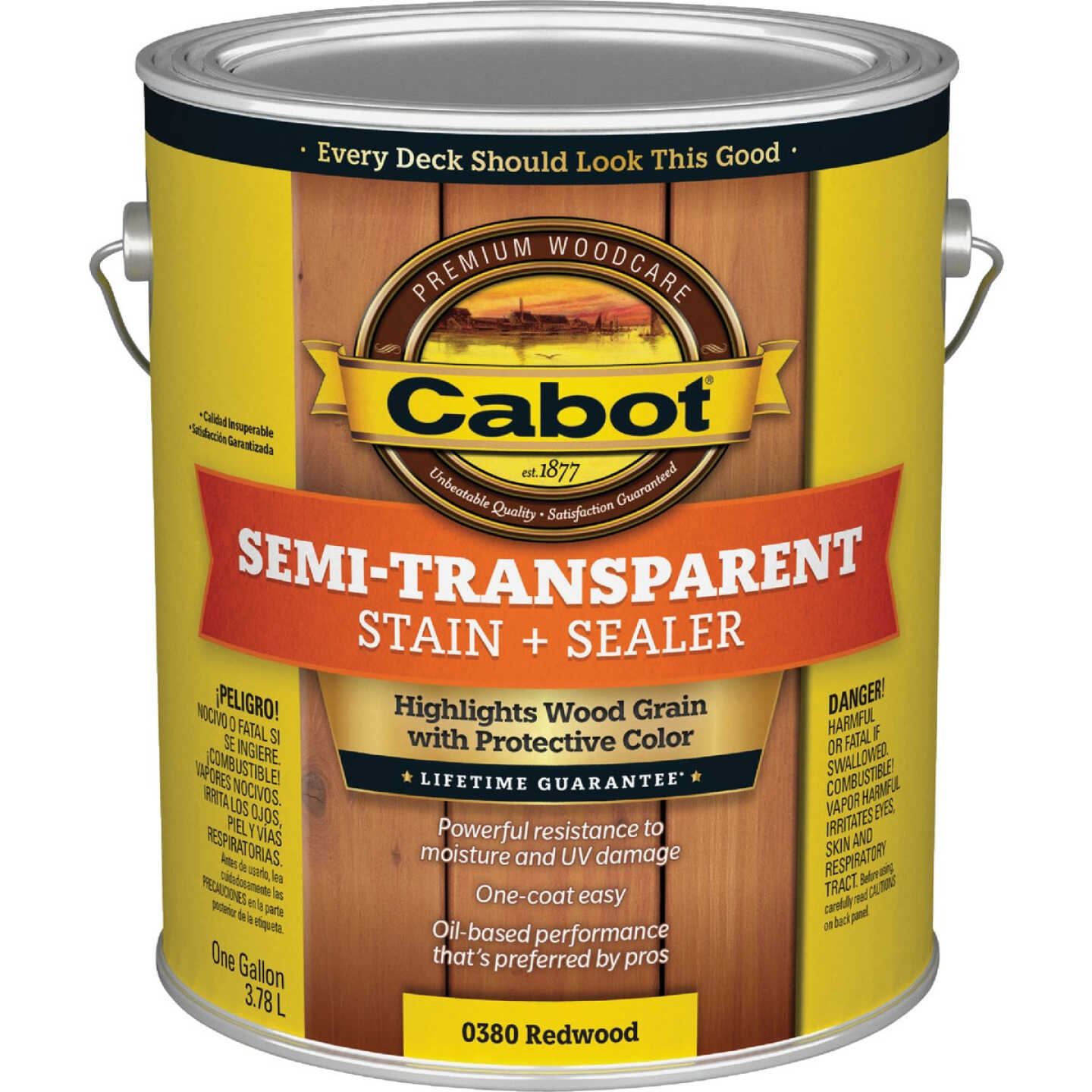 Cabot Semi-Transparent Deck & Siding Exterior Stain & Sealer, 0380 Redwood, 1 Gal. Image 7