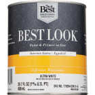 Best Look Latex Premium Paint & Primer In One Eggshell Interior Wall Paint, Ultra White, 1 Qt. Image 2