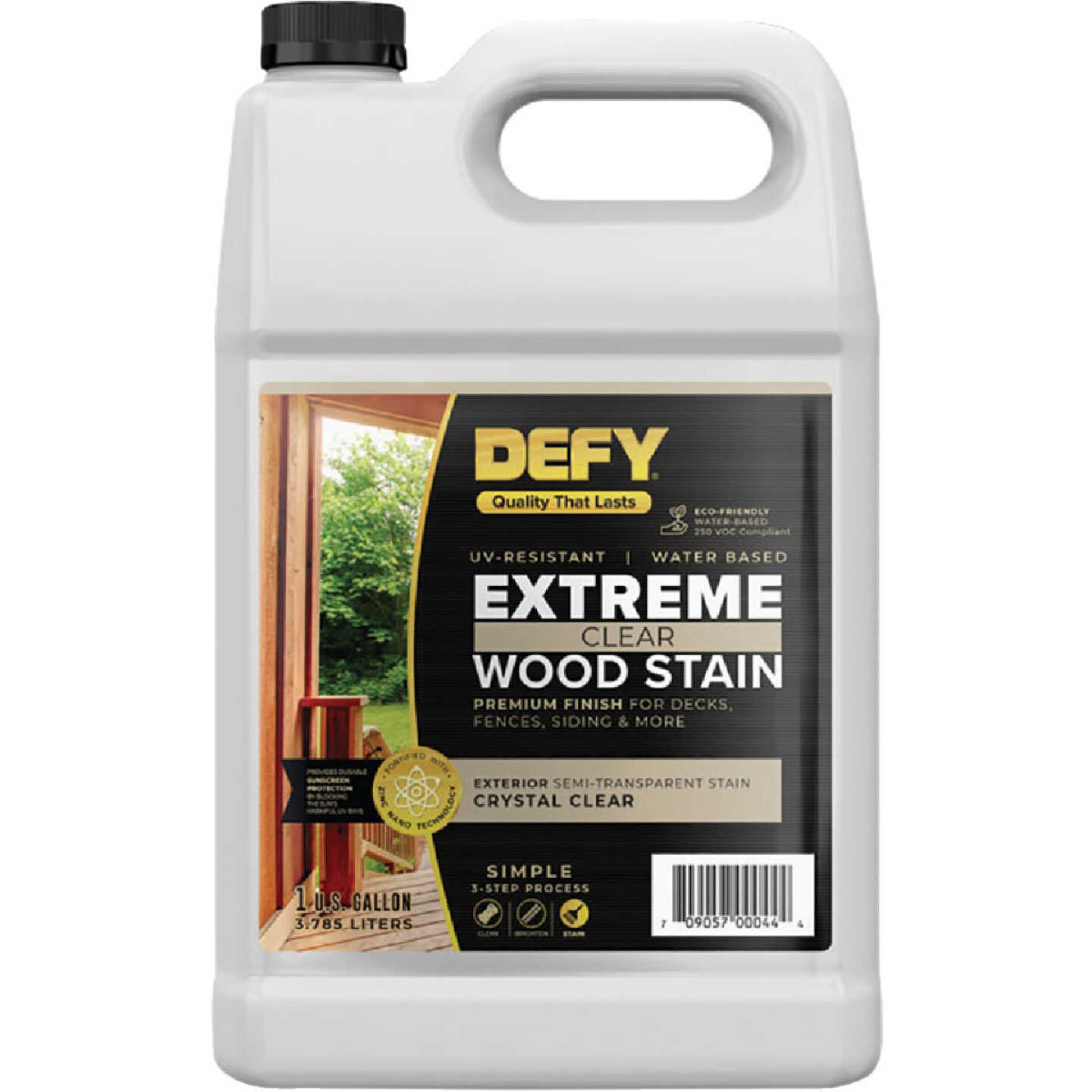 DEFY Extreme Transparent Exterior Wood Stain, Crystal Clear, 1 Gal. Bottle Image 1