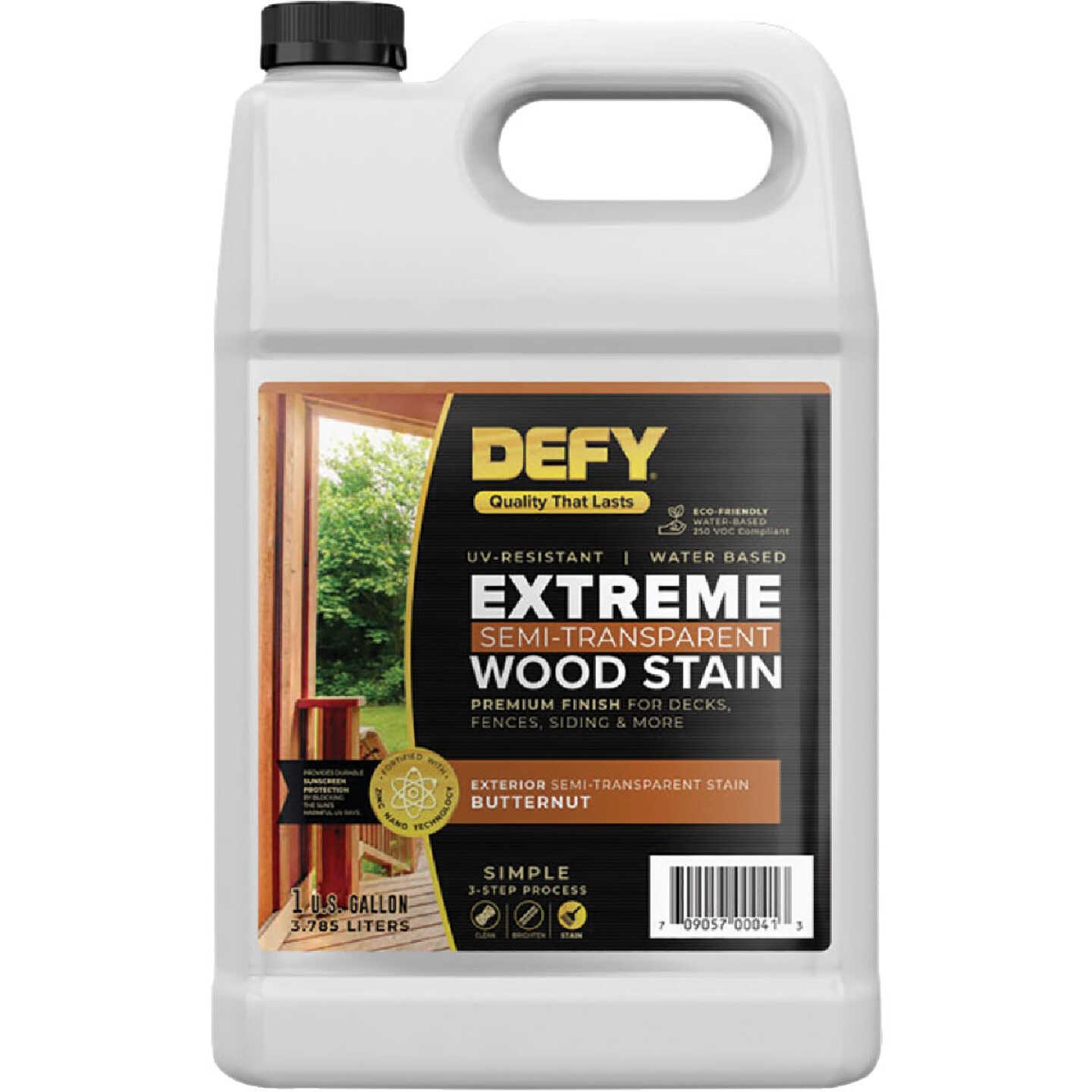 DEFY Extreme Semi-Transparent Exterior Wood Stain, Butternut, 1 Gal. Bottle Image 1