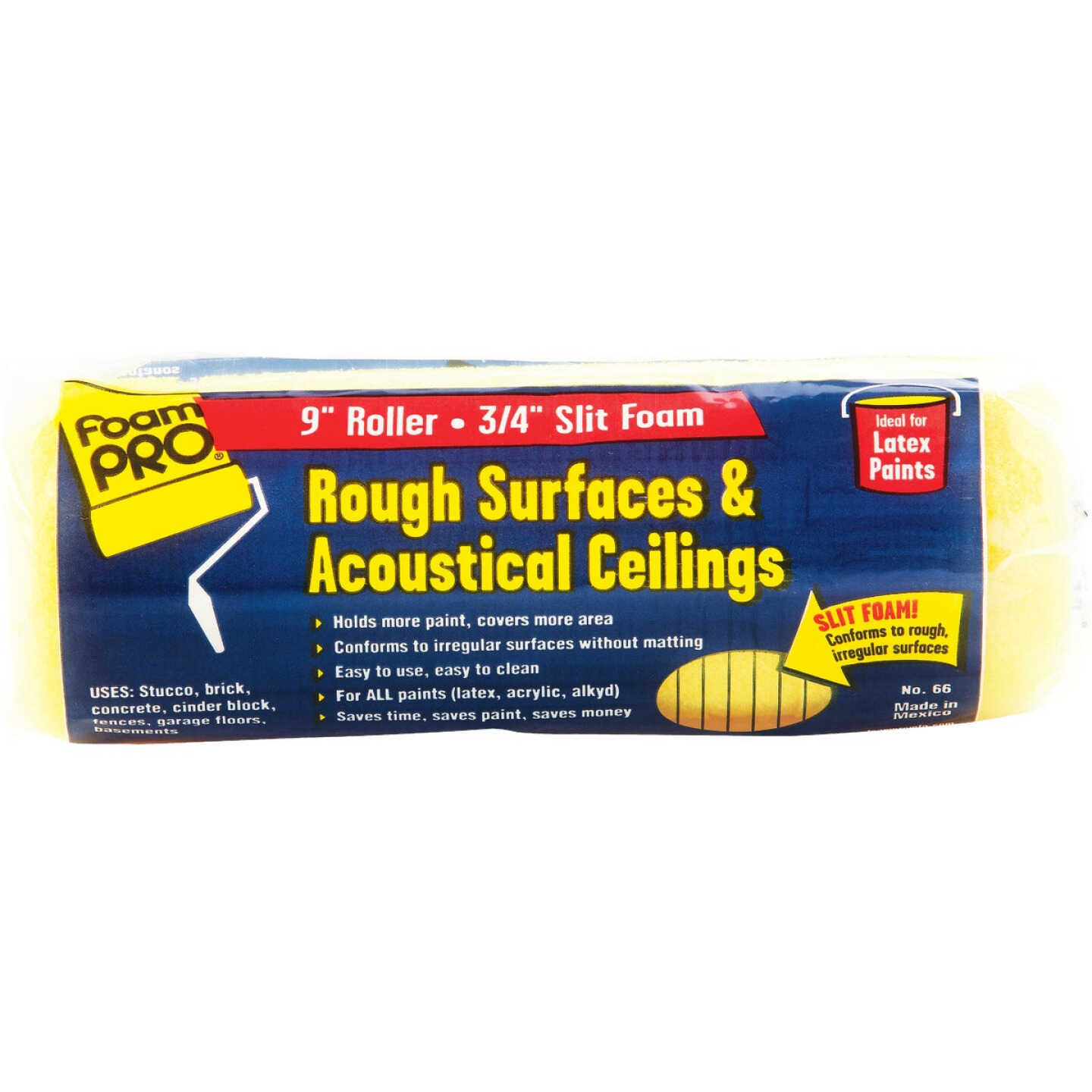 FoamPro 9 In. x 3/4 In. Slit Foam Roller Cover Image 1