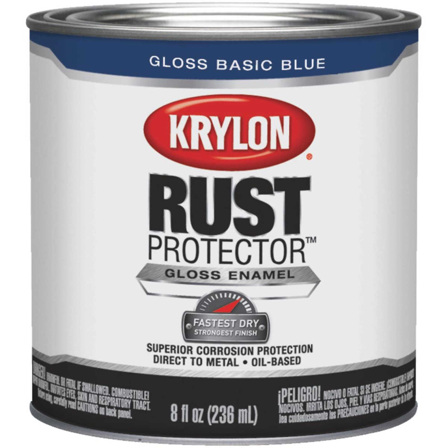 Krylon Rust Protector Oil-Based Gloss Rust Control Enamel, Basic Blue, 1/2 Pt. Image 1
