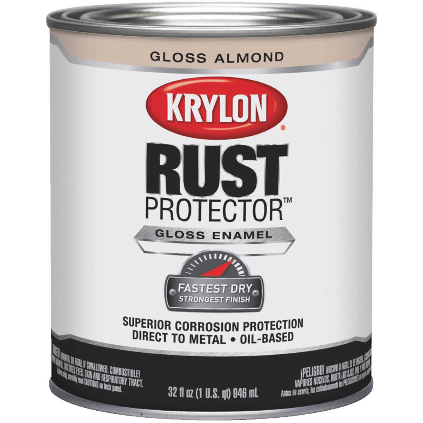 Krylon Rust Protector Oil-Based Gloss Rust Control Enamel, Almond, 1 Qt. Image 1