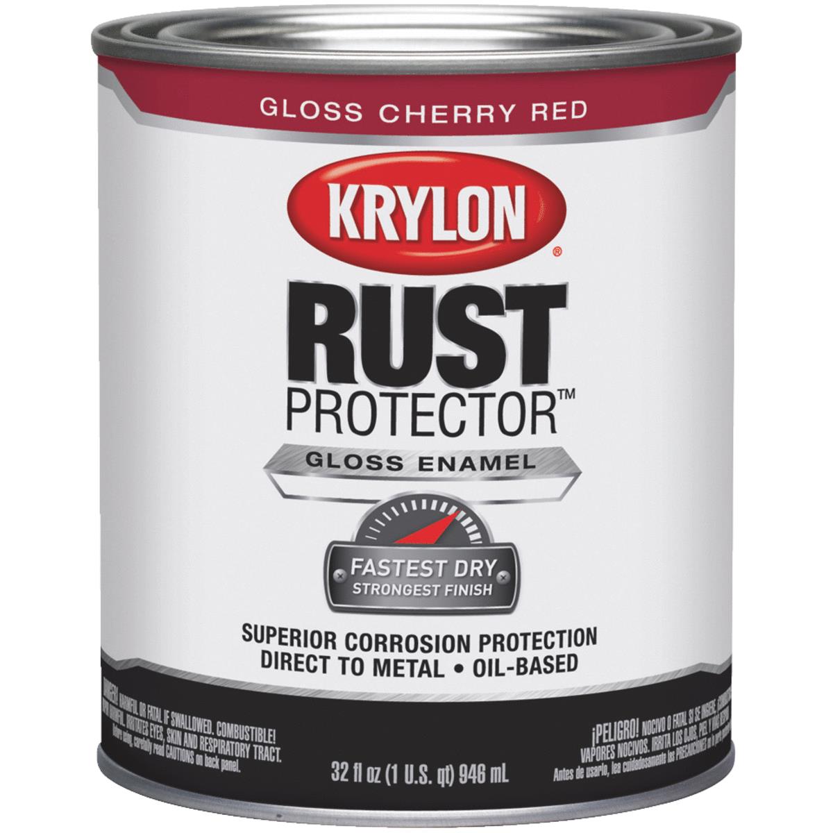 Krylon Rust Protector Oil-Based Gloss Rust Control Enamel, Cheery Red, 1 Qt. Image 1