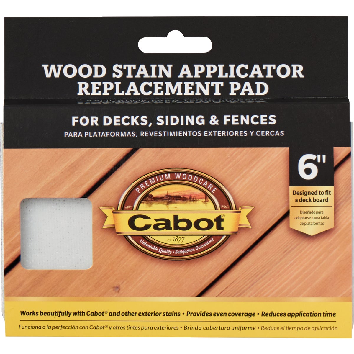 Cabot Wood Stain Pad Applicator Refill, 6 In.
