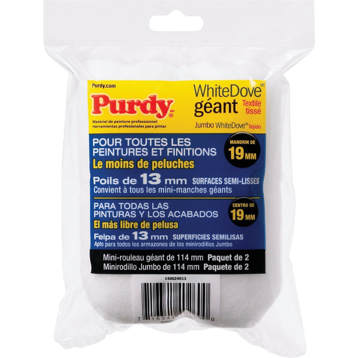 Purdy White Dove 4-1/2 In. x 1/2 In. Jumbo Mini Woven Fabric Roller Cover (2-Pack) Image 7