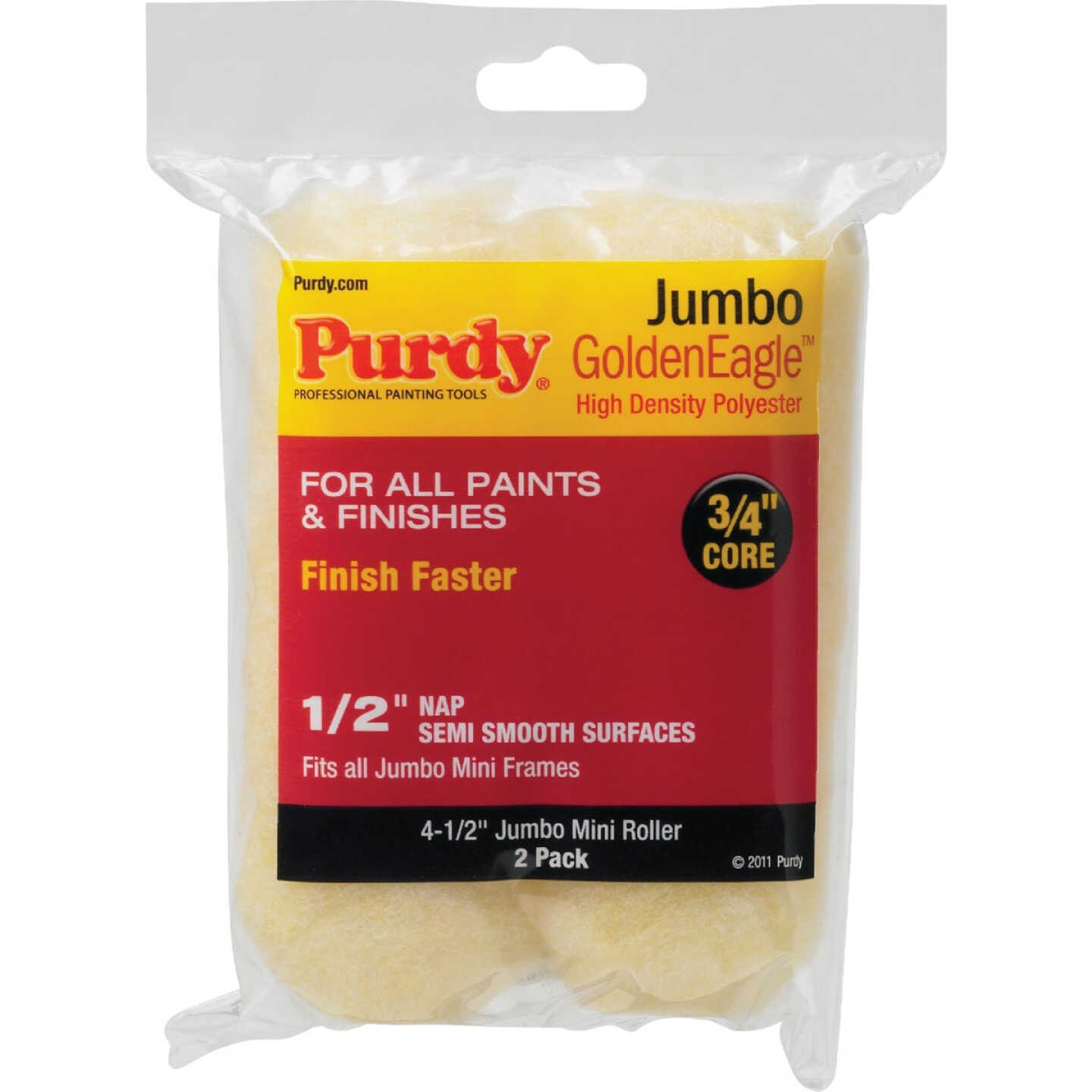 Purdy Jumbo Golden Eagle 4-1/2 In. x 1/2 In. Mini Knit Fabric Roller Cover (2-Pack) Image 1