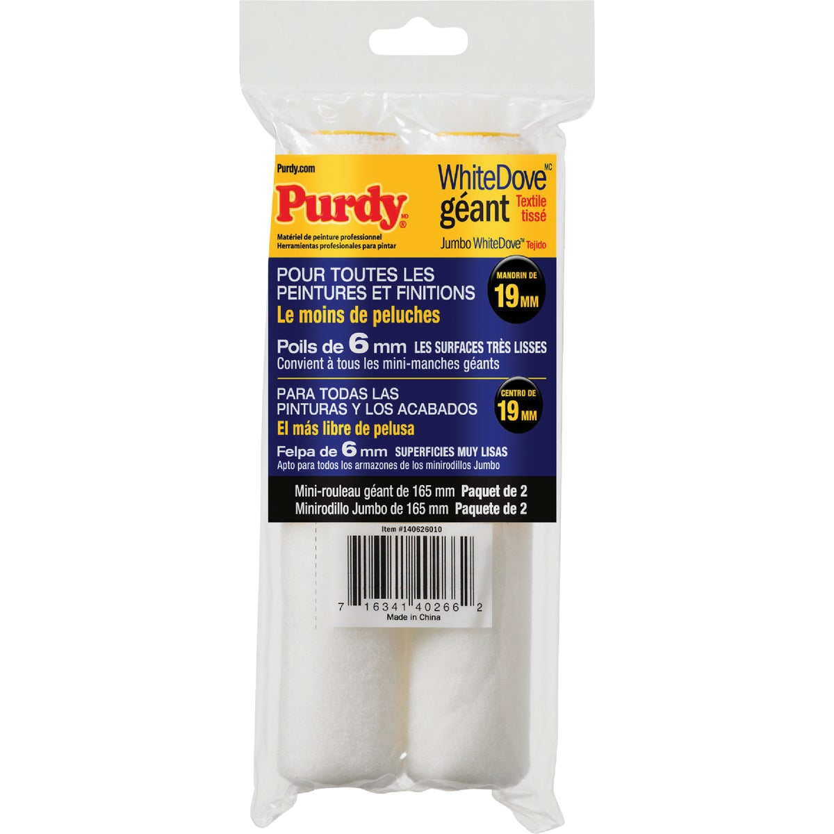 Purdy White Dove 6-1/2 In. x 1/4 In. Jumbo Mini Woven Fabric Roller Cover (2-Pack) Image 7