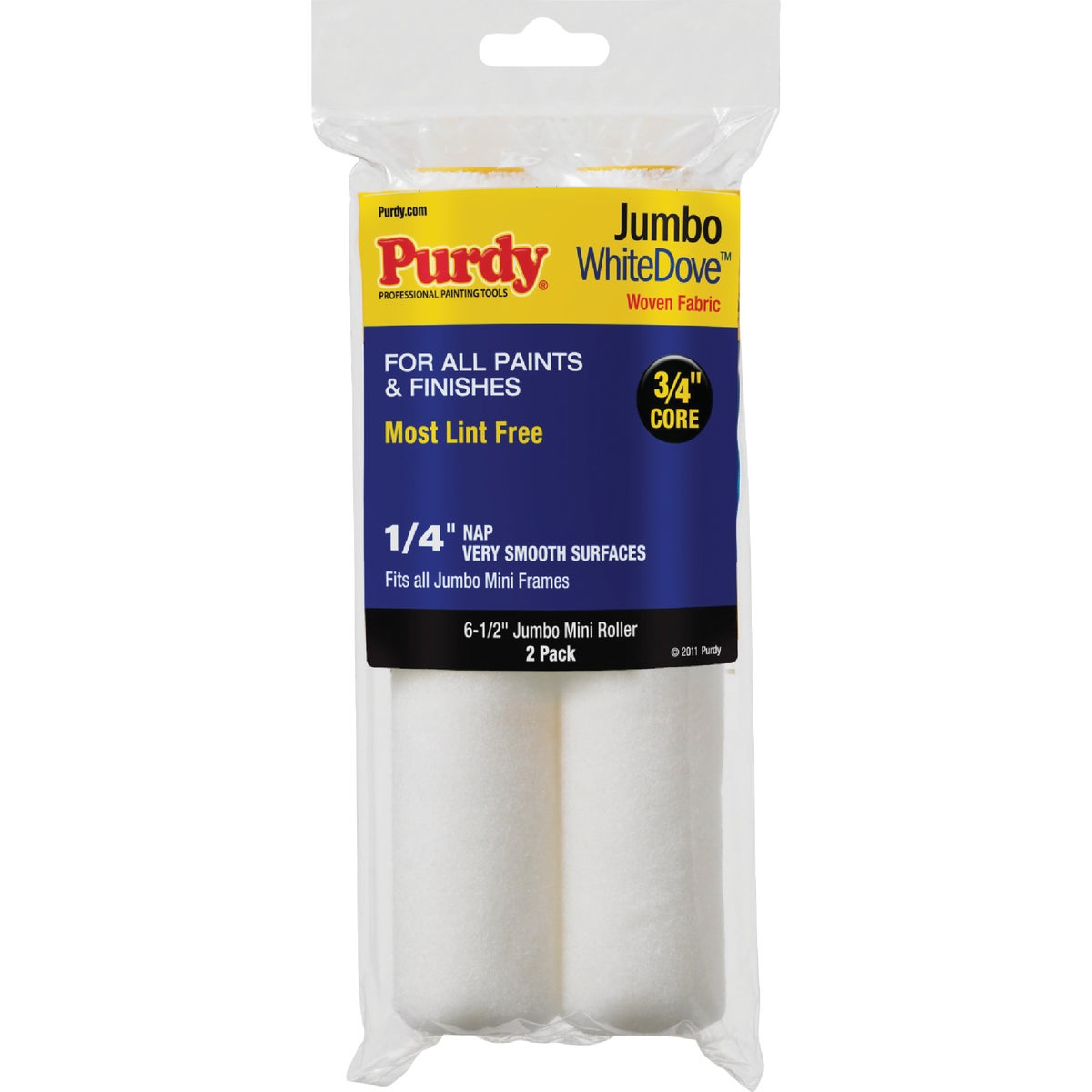 Purdy White Dove 6-1/2 In. x 1/4 In. Jumbo Mini Woven Fabric Roller Cover (2-Pack) Image 1
