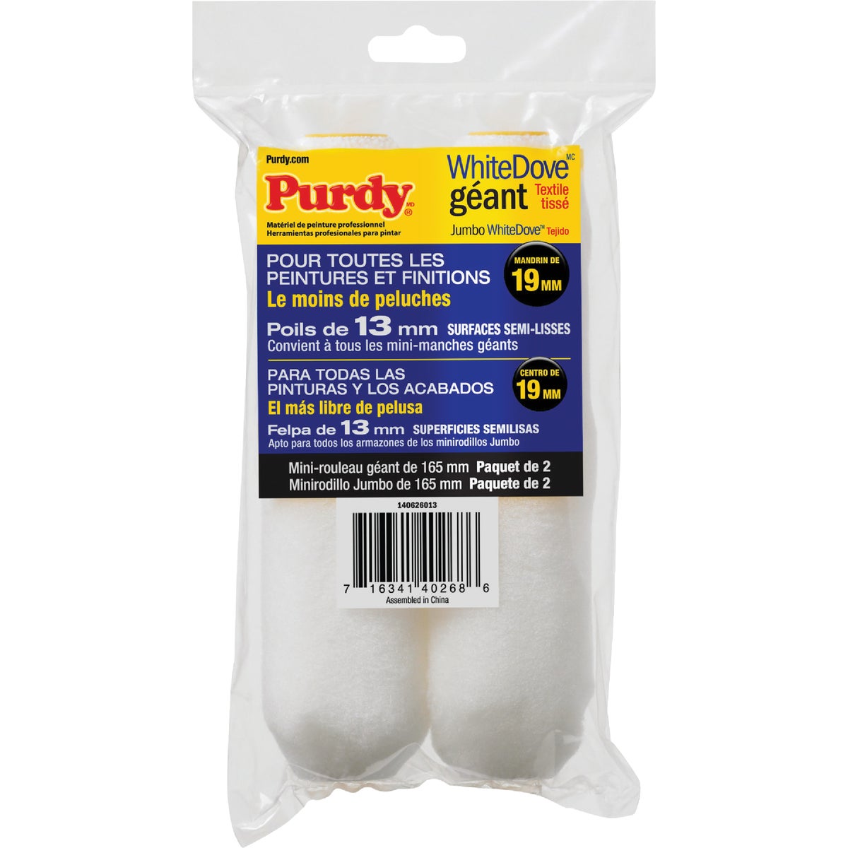 Purdy White Dove 6-1/2 In. x 1/2 In. Jumbo Mini Woven Fabric Roller Cover (2-Pack) Image 7