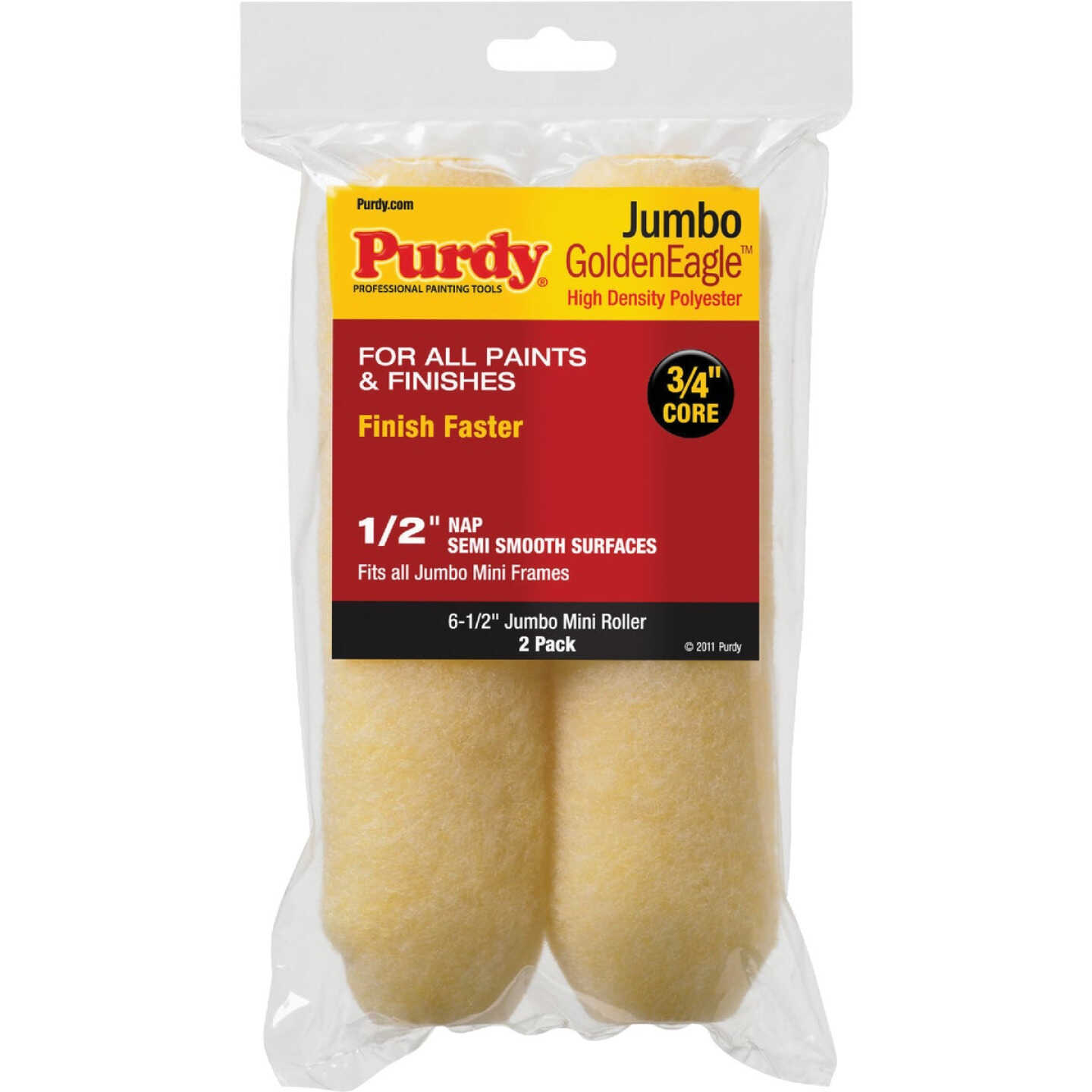 Purdy Jumbo Golden Eagle 6-1/2 In. x 1/2 In. Mini Knit Fabric Roller Cover (2-Pack) Image 1