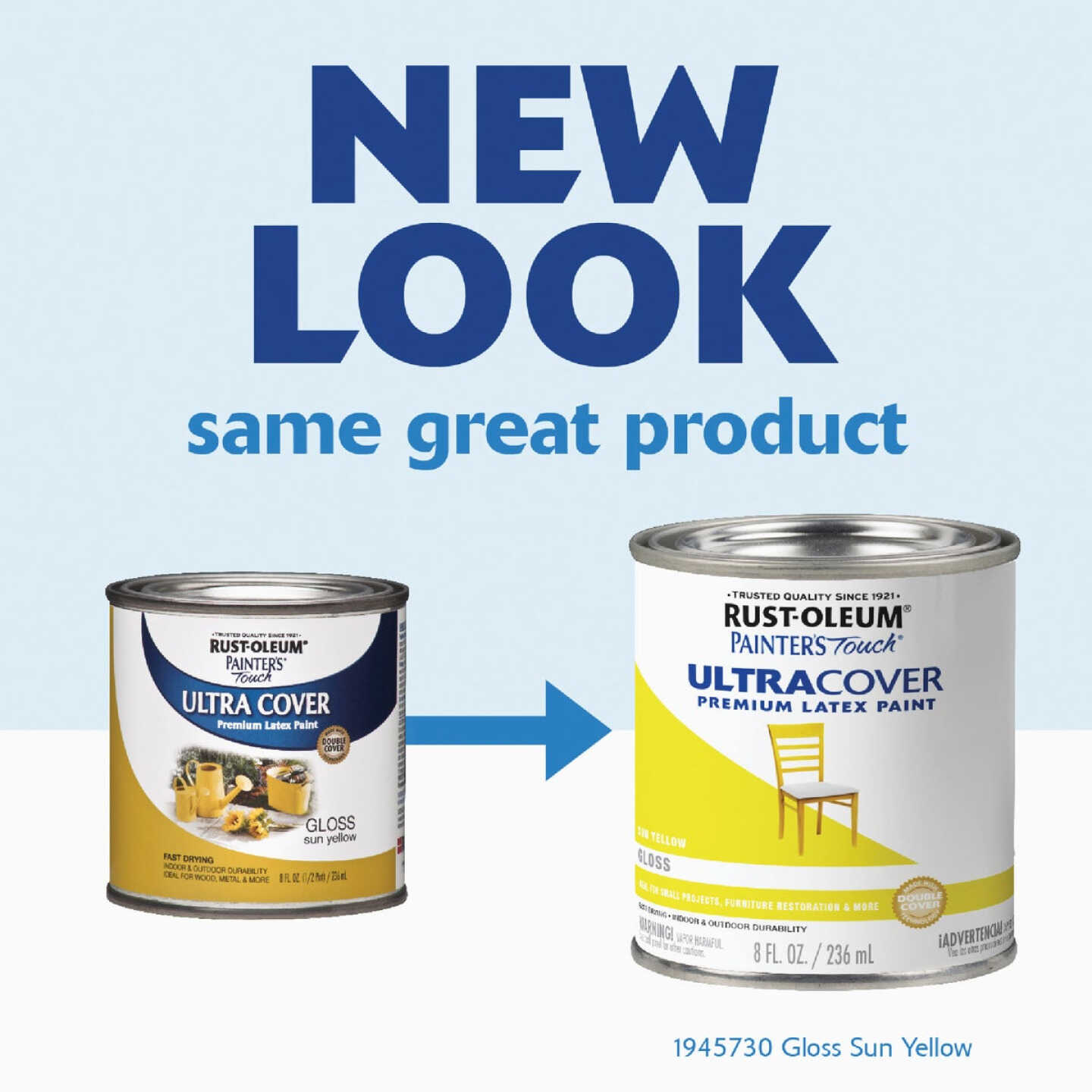 Rust-Oleum Painter's Touch 2X Ultra Cover Premium Latex Paint, Gloss Sun Yellow, 1/2 Pt. Image 2