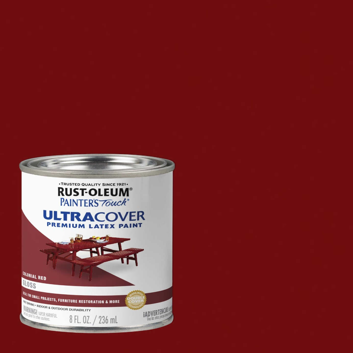 Rust-Oleum Painter's Touch 2X Ultra Cover Premium Latex Paint, Gloss Colonial Red, 1/2 Pt. Image 1