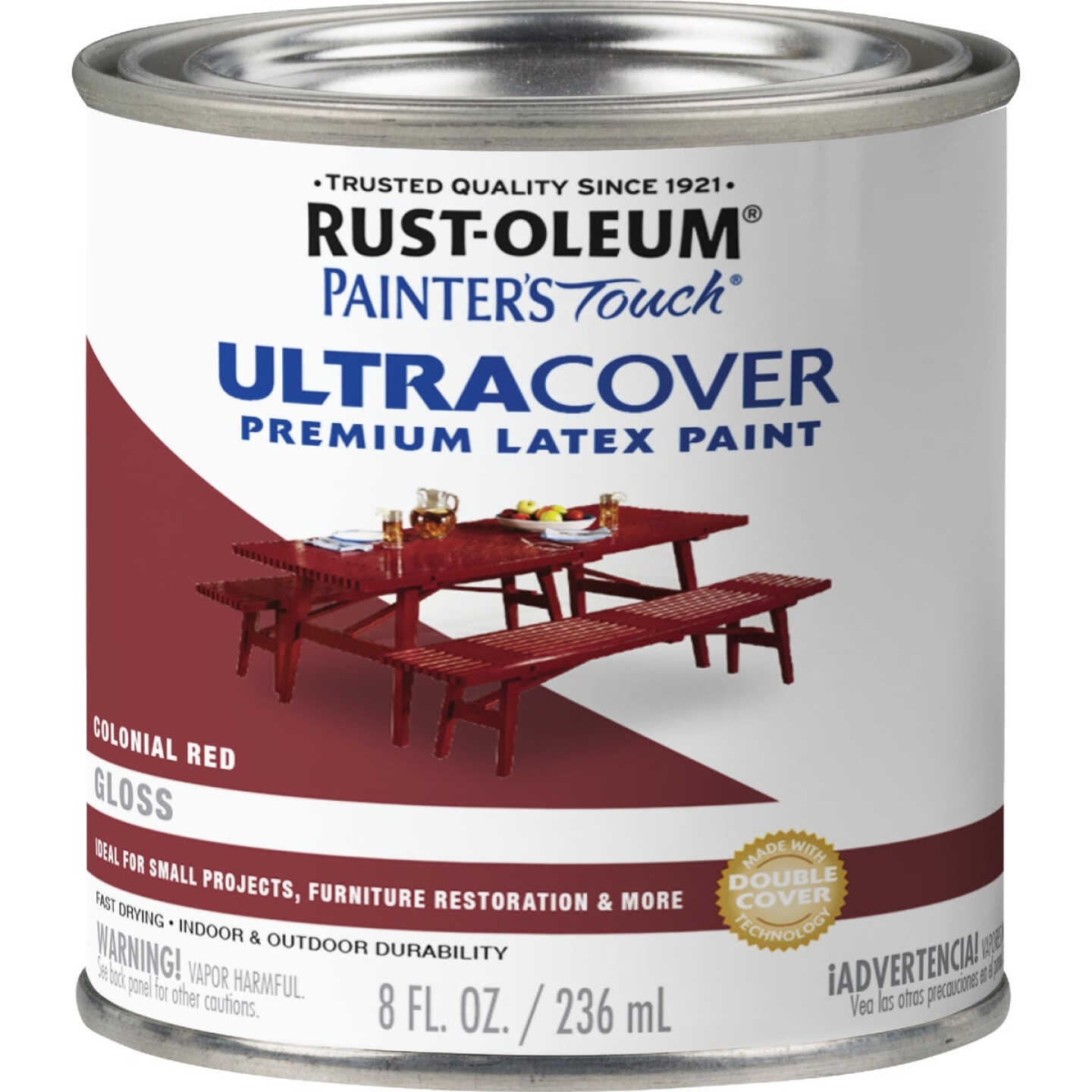 Rust-Oleum Painter's Touch 2X Ultra Cover Premium Latex Paint, Gloss Colonial Red, 1/2 Pt. Image 6